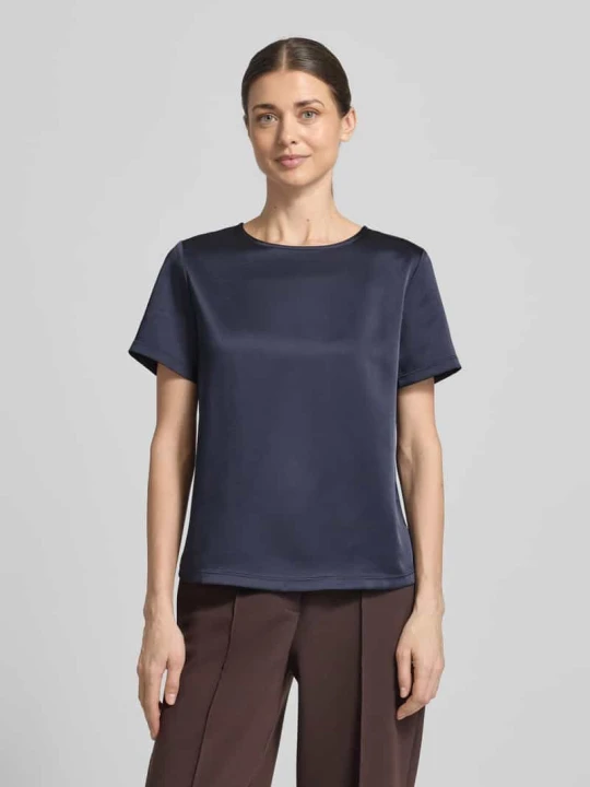 Zdjęcie produktu T-shirt o kroju regular fit z dodatkiem lyocellu, model „ZONA” Weekend Max Mara Granatowy