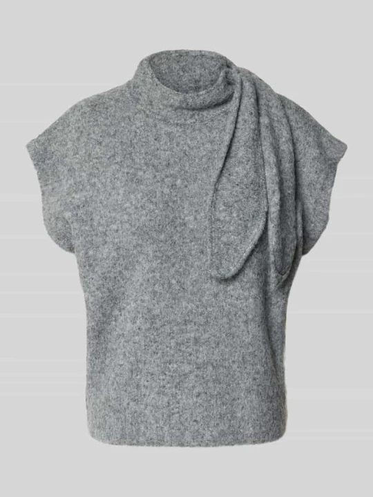 Zdjęcie produktu t-shirt o kroju regular fit z dodatkiem wełny model 'Cassi' Topshop Średnioszary