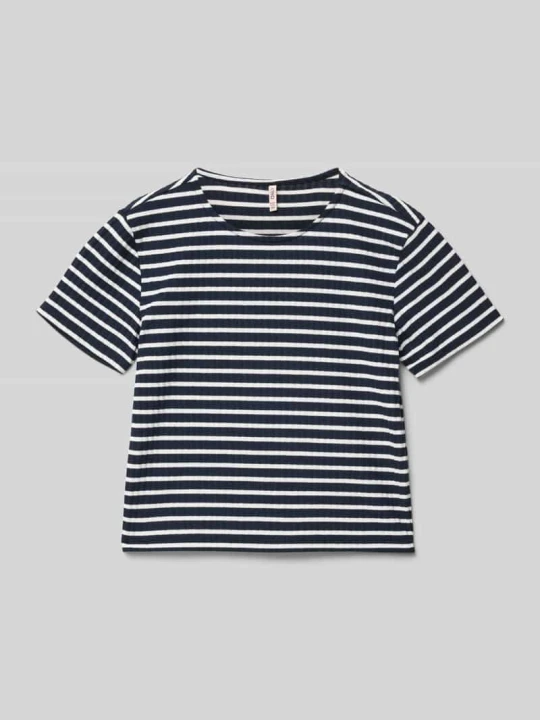 Zdjęcie produktu T-shirt o kroju regular fit z dodatkiem wiskozy model ‘NELLA’ Only Ciemnoniebieski
