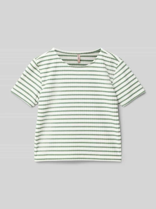 Zdjęcie produktu T-shirt o kroju regular fit z dodatkiem wiskozy model ‘NELLA’ Only Zielony