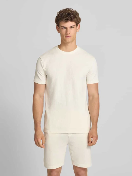 Zdjęcie produktu t-shirt o kroju regular fit z dodatkiem wiskozy model 'TREY' Only & Sons Złamany biały