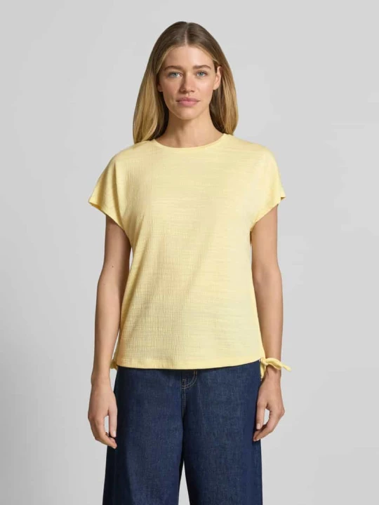 Zdjęcie produktu T-shirt o kroju regular fit z domieszką wiskozy Apricot Jasnożółty