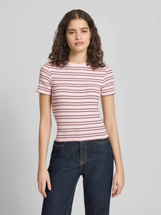 Zdjęcie produktu T-shirt o kroju regular fit z domieszką wiskozy model 'LUPE' Only Różowy