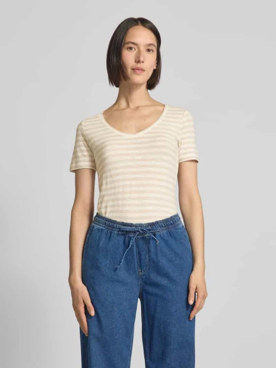 Zdjęcie produktu T-shirt o kroju regular fit z dżerseju slub Marc O'Polo Piaskowy