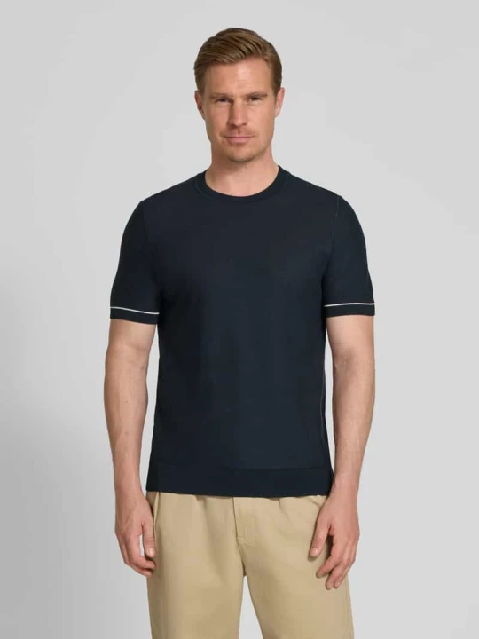 Zdjęcie produktu T-shirt o kroju regular fit z dzianiny model 'H-NALON' Boss Granatowy