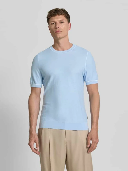 Zdjęcie produktu T-shirt o kroju regular fit z dzianiny model 'H-NALON' Boss Jasnoniebieski