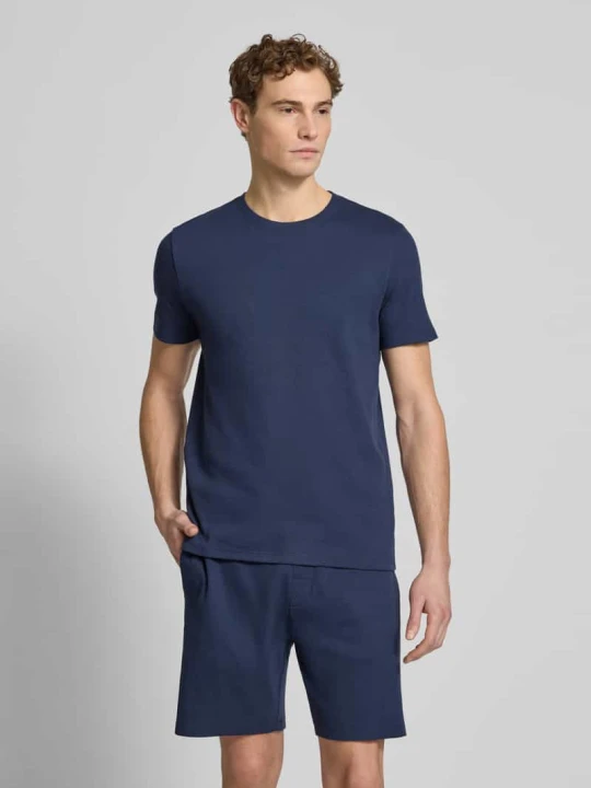 Zdjęcie produktu T-shirt o kroju regular fit z fakturowanym wzorem Christian Berg Granatowy