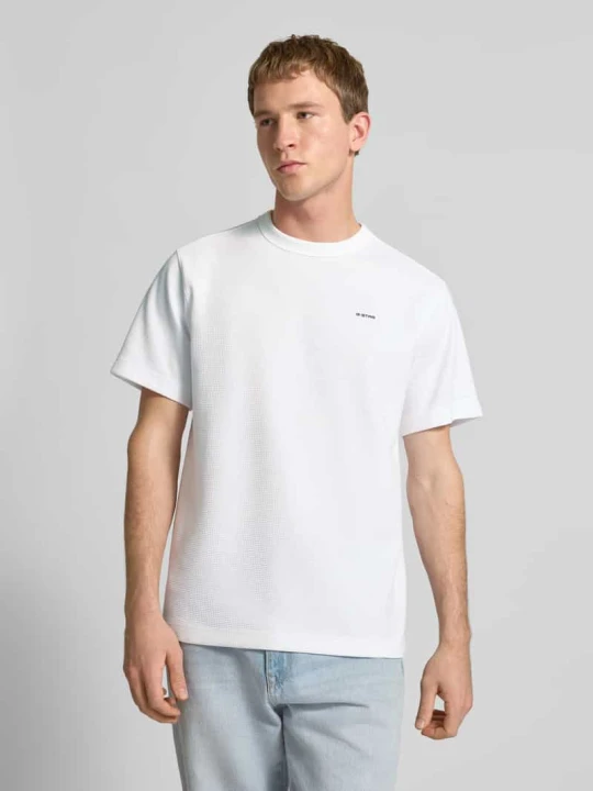 Zdjęcie produktu T-shirt o kroju regular fit z fakturowanym wzorem G-Star Raw Biały