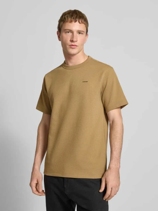 Zdjęcie produktu T-shirt o kroju regular fit z fakturowanym wzorem G-Star Raw Beżowy