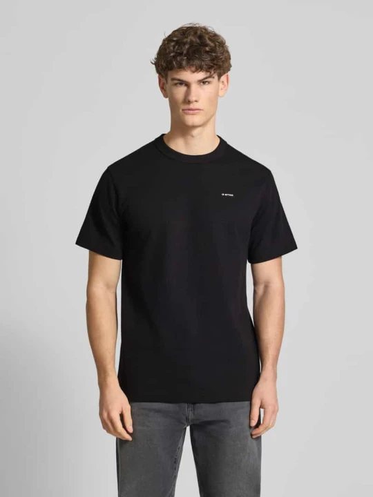 Zdjęcie produktu T-shirt o kroju regular fit z fakturowanym wzorem G-Star Raw Czarny