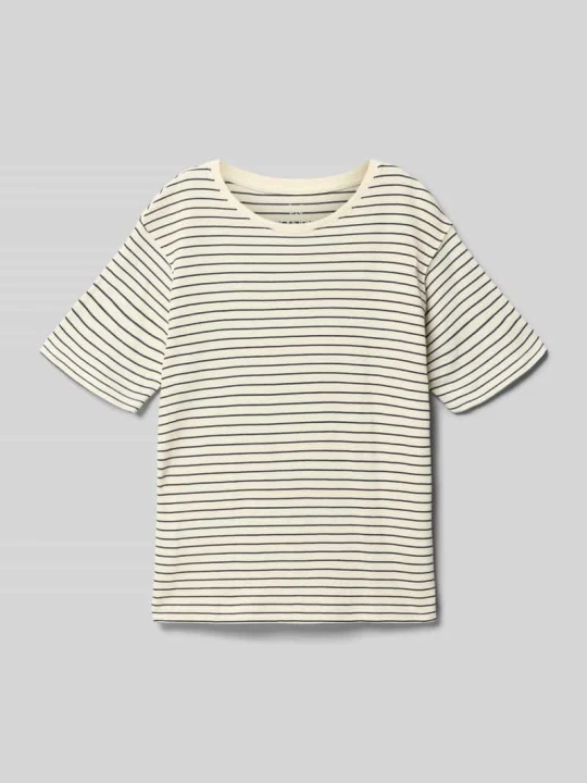 Zdjęcie produktu T-shirt w optyce dzianiny, krój regular fit, model 'Edover' Jack&Jones Złamany biały