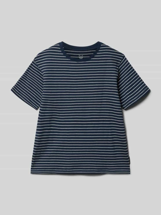 Zdjęcie produktu T-shirt w optyce dzianiny, krój regular fit, model 'Edover' Jack&Jones Granatowy