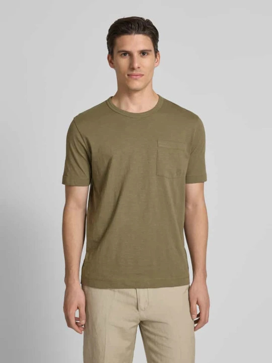 Zdjęcie produktu T-shirt o kroju regular fit z miękkiego dżerseju slub Marc O'Polo Oliwkowy