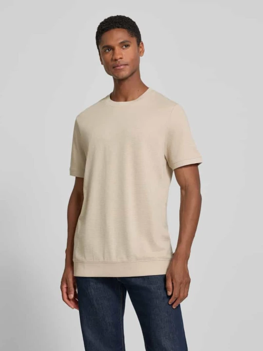 Zdjęcie produktu T-shirt o kroju regular fit z Mieszanka bawełny s.Oliver Beżowy
