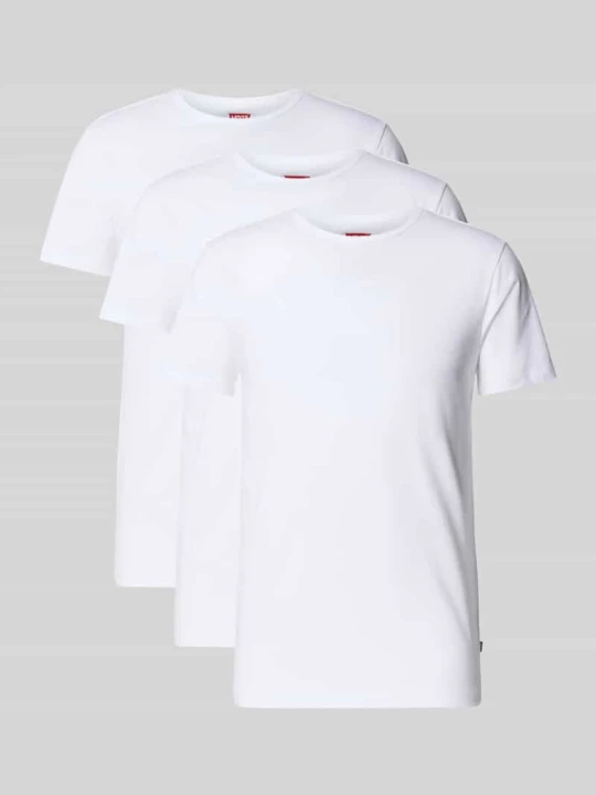 Zdjęcie produktu t-shirt o kroju regular fit z mieszanka bawełny w zestaw 3 szt. model 'MEN SOLID' Levi's Biały