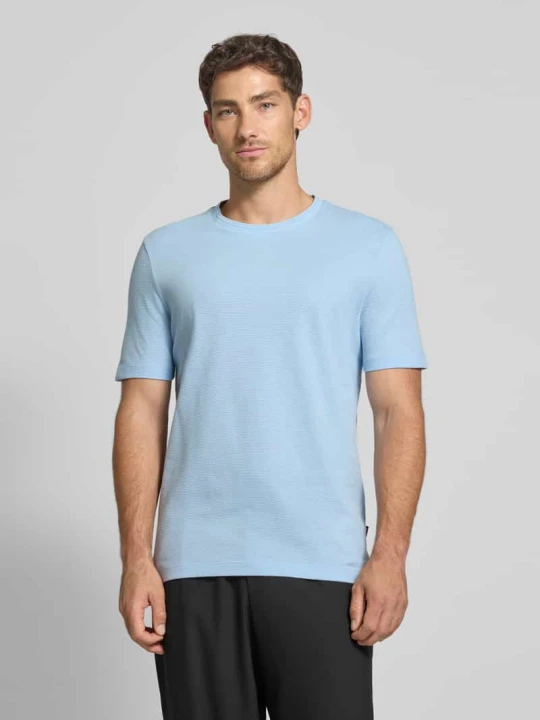Zdjęcie produktu T-shirt o kroju regular fit z mieszanki bawełny Boss Błękitny