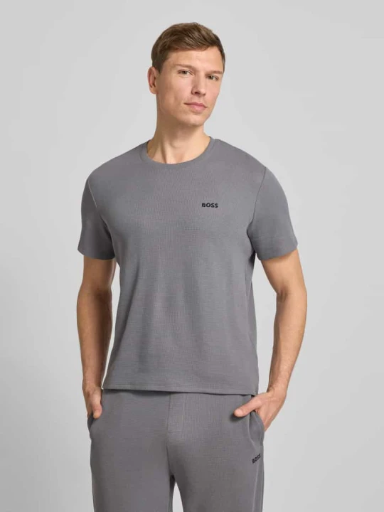 Zdjęcie produktu T-shirt o kroju regular fit z mieszanki bawełny Boss Ciemnoszary