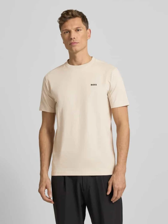 Zdjęcie produktu T-shirt o kroju regular fit z mieszanki bawełny Boss Beżowy