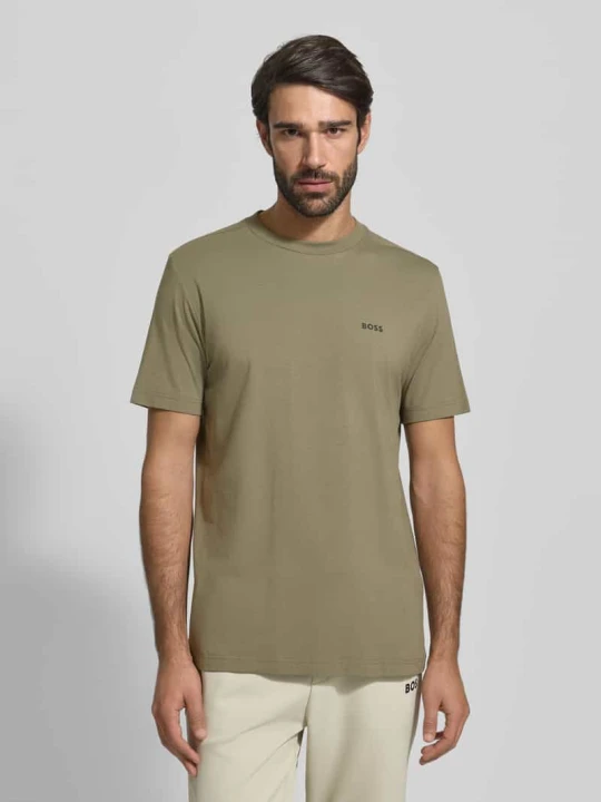 Zdjęcie produktu T-shirt o kroju regular fit z mieszanki bawełny Boss Oliwkowy