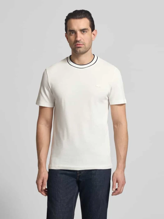 Zdjęcie produktu Regular Fit T-shirt z mieszanki bawełny Lacoste Złamany biały