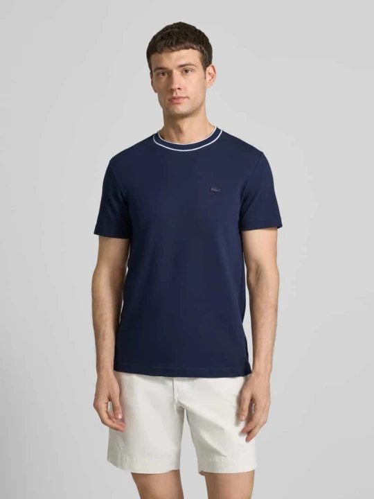 Zdjęcie produktu T-shirt o kroju regular fit z mieszanki bawełny Lacoste Niebieski