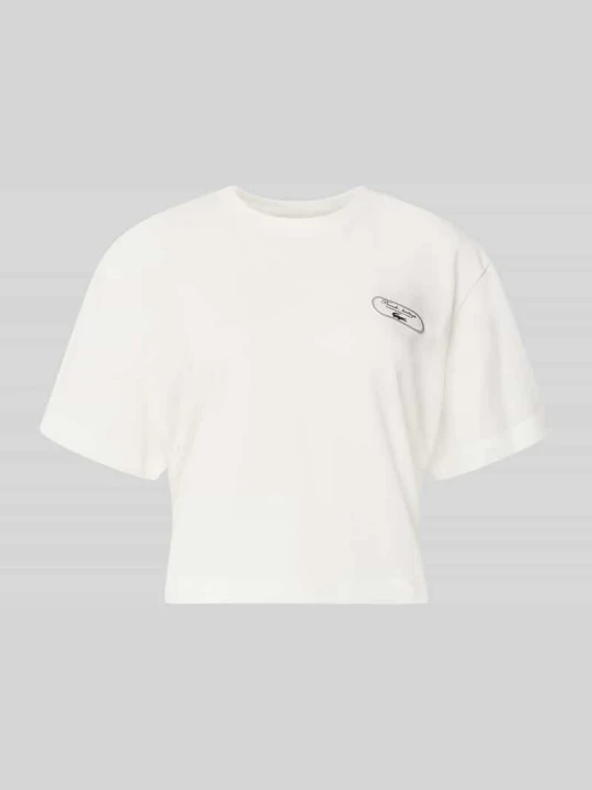 Zdjęcie produktu t-shirt o kroju regular fit z mieszanki bawełny Lacoste Złamany biały