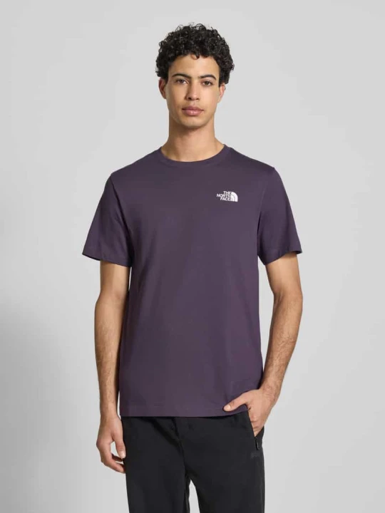 Zdjęcie produktu T-shirt o kroju regular fit z mieszanki bawełny model 'EVOLUTION' The North Face Fioletowy
