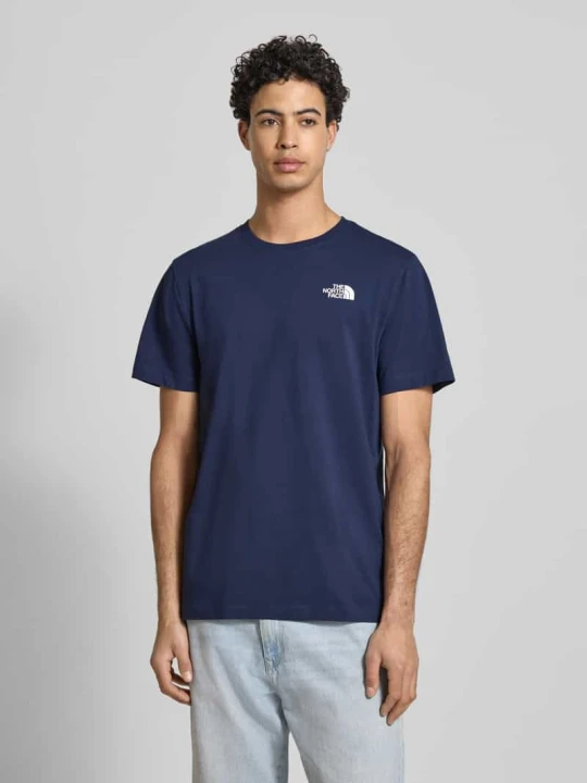 Zdjęcie produktu T-shirt o kroju regular fit z mieszanki bawełny model 'EVOLUTION' The North Face Granatowy