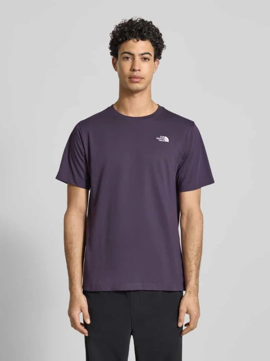 Zdjęcie produktu T-shirt o kroju regular fit z mieszanki bawełny model 'EVOLUTION' The North Face Fioletowy