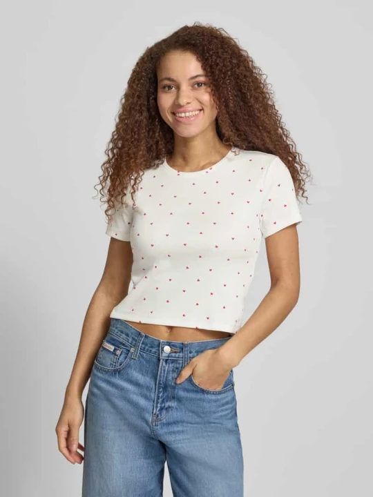 Zdjęcie produktu T-shirt o kroju regular fit z mieszanki bawełny model 'FENJA' Only Biały