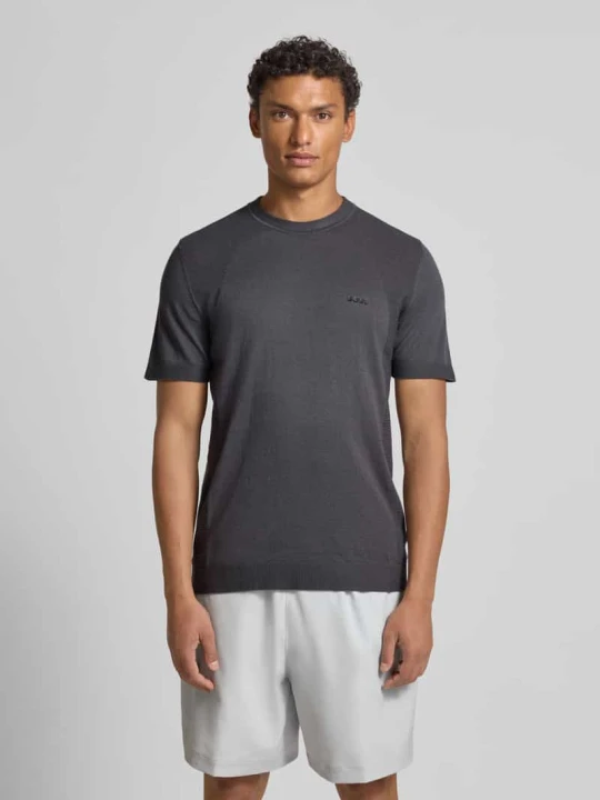 Zdjęcie produktu T-shirt o kroju regular fit z mieszanki bawełny model ‘MOMENTUM’ Boss Ciemnoszary