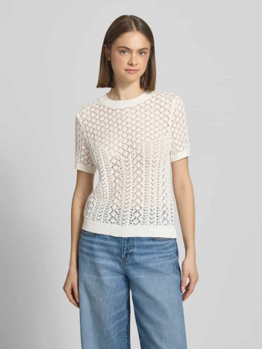 Zdjęcie produktu t-shirt o kroju regular fit z mieszanki bawełny model 'SAGA' Only Złamany biały