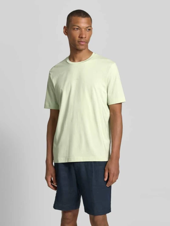 Zdjęcie produktu T-shirt o kroju regular fit z mieszanki bawełny model 'TCHUP' Boss Limonkowy