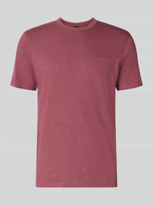 Zdjęcie produktu t-shirt o kroju regular fit z mieszanki bawełny model 'Tegood' Boss Bordowy