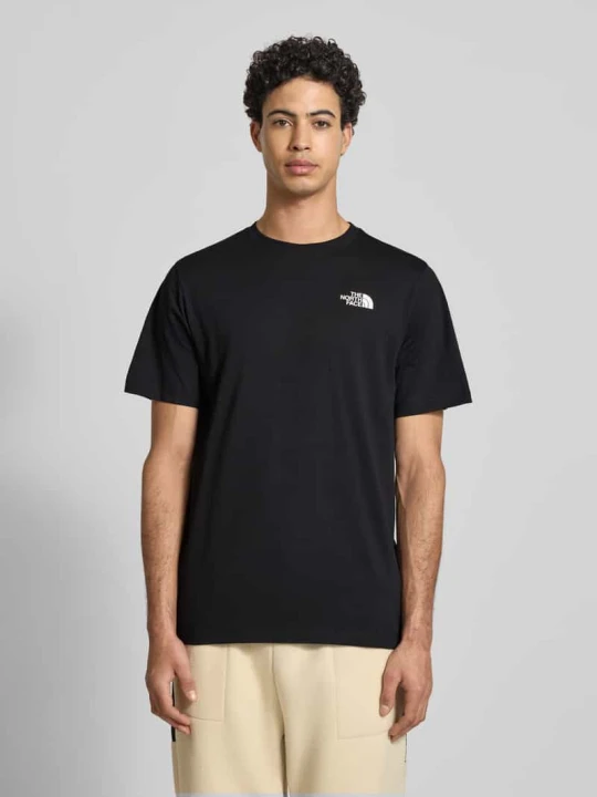 Zdjęcie produktu T-shirt o kroju regular fit z mieszanki bawełny model 'VERTICAL' The North Face Czarny
