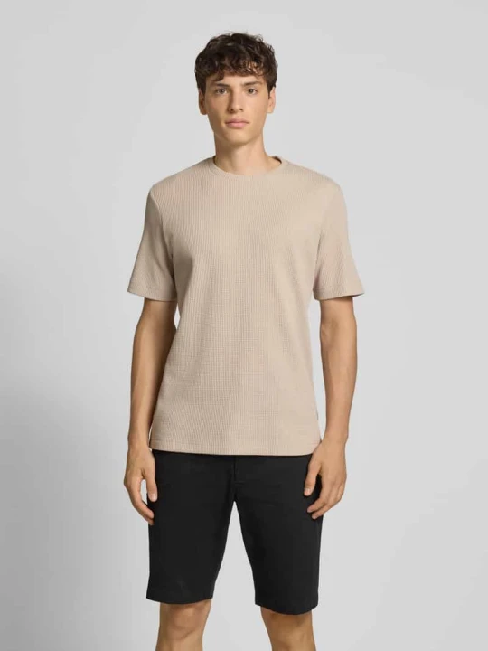 Zdjęcie produktu T-shirt o kroju regular fit ze wzorem waflowym Only & Sons Beżowy