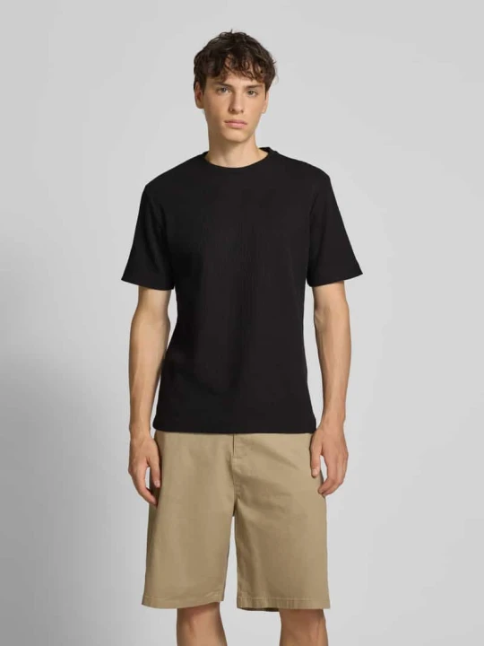 Zdjęcie produktu T-shirt o kroju regular fit ze wzorem waflowym Only & Sons Czarny