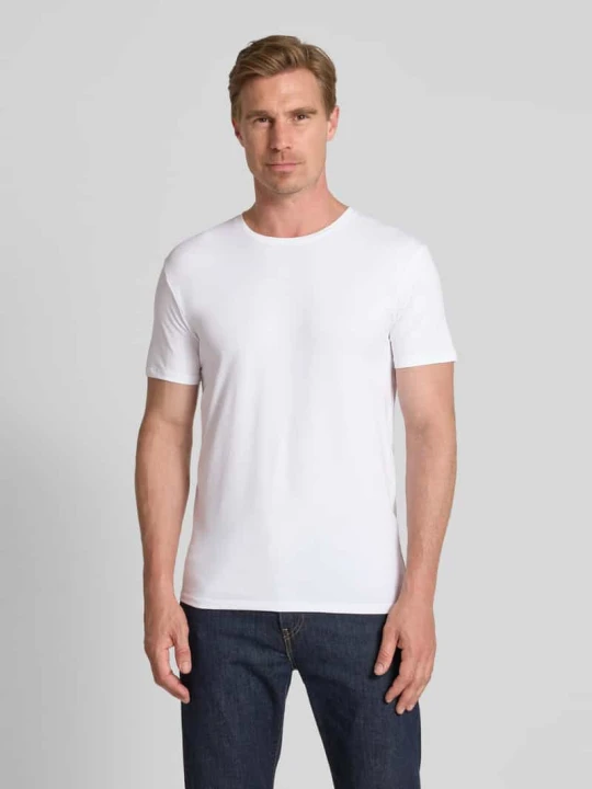 Zdjęcie produktu T-shirt o kroju regular fit z mieszanki bawełny Selected Biały