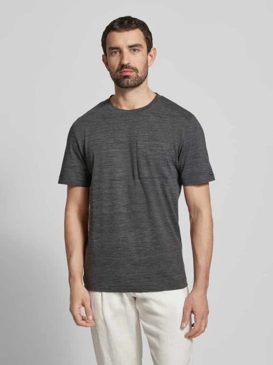 Zdjęcie produktu T-shirt o kroju regular fit z mieszanki bawełny Tom Tailor Antracytowy