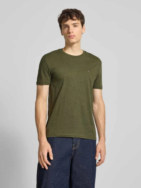 Zdjęcie produktu T-shirt o kroju regular fit z mieszanki bawełny Tommy Jeans Oliwkowy melanż