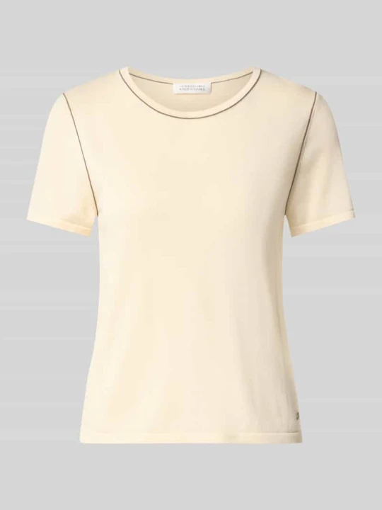 Zdjęcie produktu t-shirt o kroju regular fit z mieszanki lyocellu model 'Stella' Guido Maria Kretschmer Złamany biały