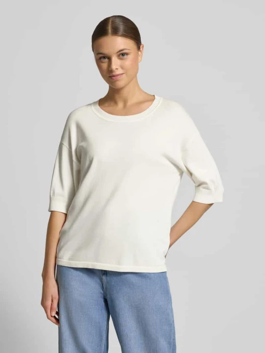 Zdjęcie produktu T-shirt o kroju regular fit z mieszanki wiskozy model ‘Morla’ B.Young Złamany biały