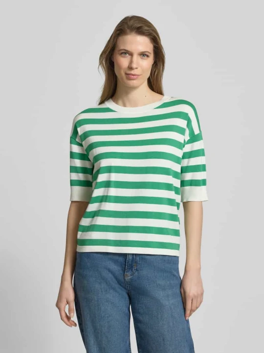 Zdjęcie produktu T-shirt o kroju regular fit z mieszanki wiskozy model „Morla” B.Young Trawiasty zielony