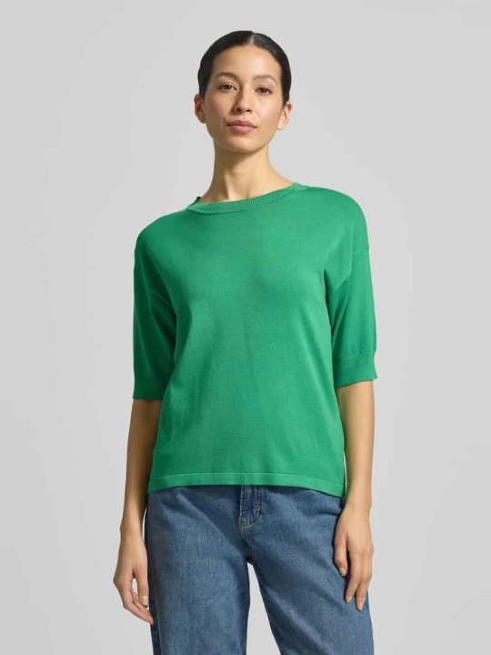 Zdjęcie produktu T-shirt o kroju regular fit z mieszanki wiskozy model „Morla” B.Young Trawiasty zielony