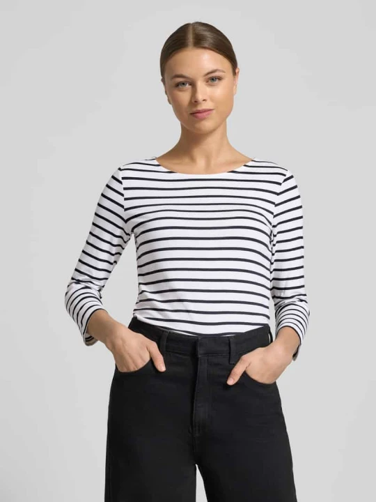 Zdjęcie produktu T-shirt o kroju regular fit z mieszanki wiskozy MORE & MORE Złamany biały