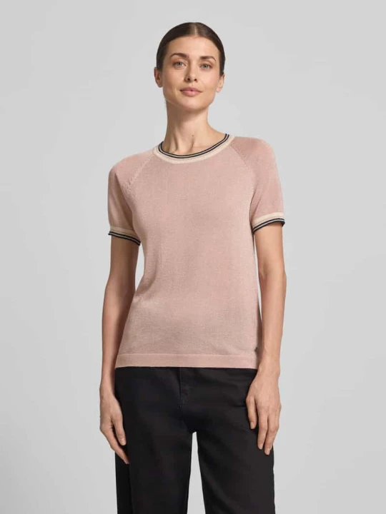 Zdjęcie produktu T-shirt o kroju regular fit z mieszanki wiskozy z efektem dzianiny Jake*s Jasnoróżowy