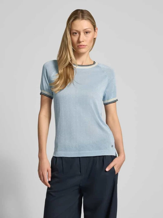 Zdjęcie produktu T-shirt o kroju regular fit z mieszanki wiskozy z efektem dzianiny Jake*s Błękitny