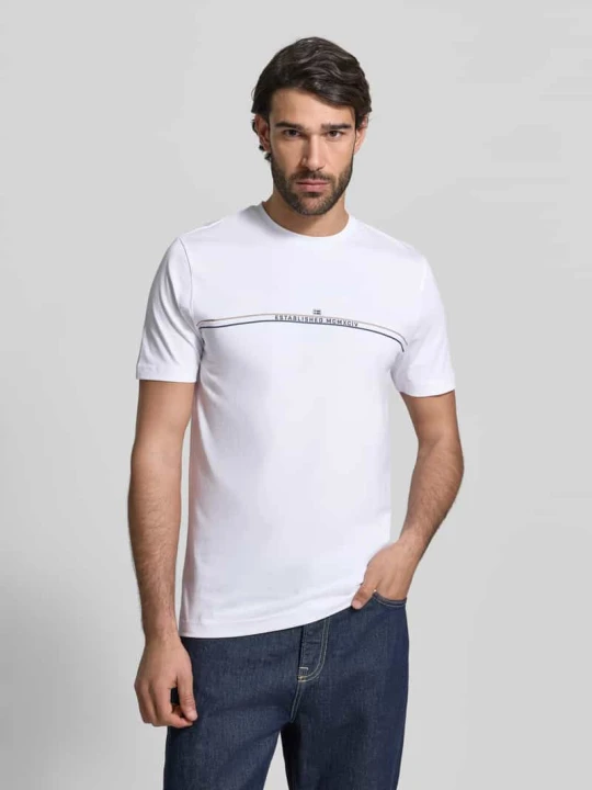 Zdjęcie produktu T-shirt o kroju regular fit z nadrukiem z logo Christian Berg Biały