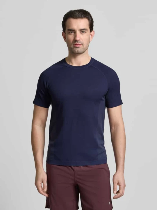 Zdjęcie produktu T-shirt o kroju regular fit z nadrukiem z logo Fabletics Ciemnoniebieski
