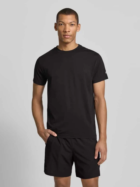 Zdjęcie produktu T-shirt o kroju regular fit z nadrukiem z logo Fabletics Czarny